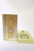 Tango Tanimura -Shin White Bamboo - Takayama Japanese Chasen (pink checkered patterned)